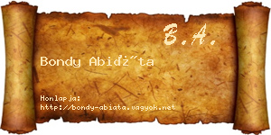 Bondy Abiáta névjegykártya